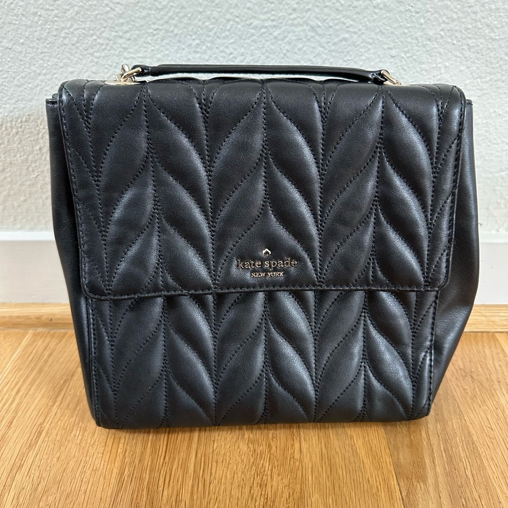 Kate Spade Black Quilted Backpack